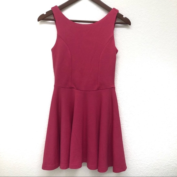 ASOS Pink Mini Skater Dress with Bow Women’s Size- 6 - Picture 2 of 12